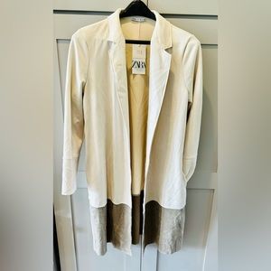 Zara Two Tone Cream/Taupe Open face jacket